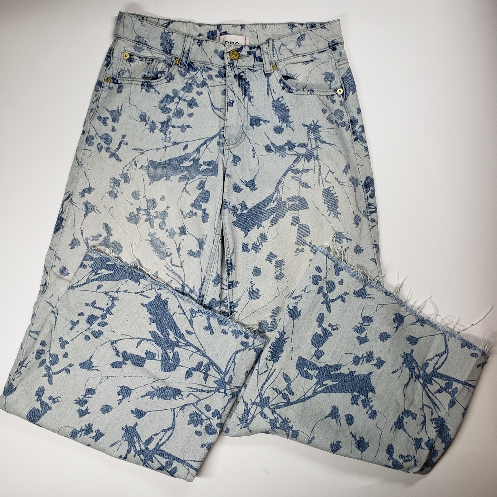 BDG Blue Floral Women's Flare Jeans